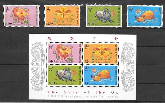 Lunar Year of the Buffalo stamps collection
