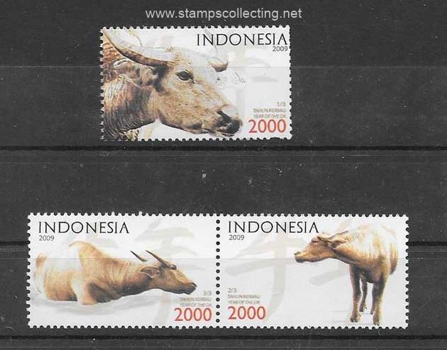 stamps año lunar el búfalo