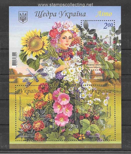 folder de 4 wildlife stamps y flora 2012
